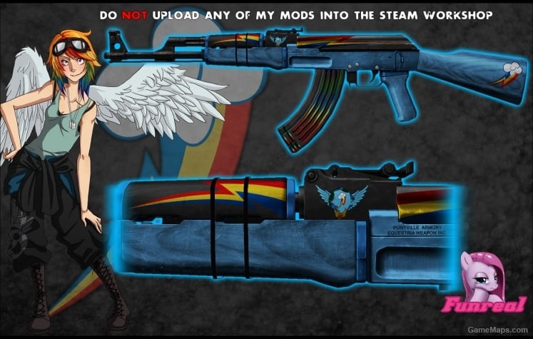 Rainbow Dash AK47 (HyperMetal anims) (Left 4 Dead 2 