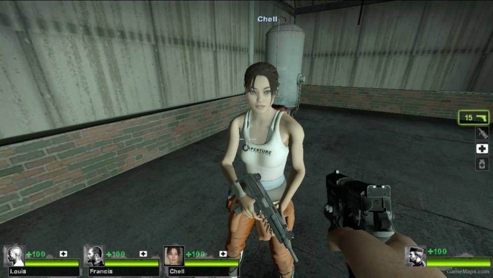 Chell replaces to Zoey (Left 4 Dead 2) - GameMaps