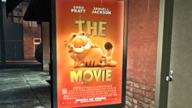 The Garfield Movie Bus stop poster