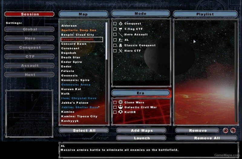battlefront 2 galactic conquest maps